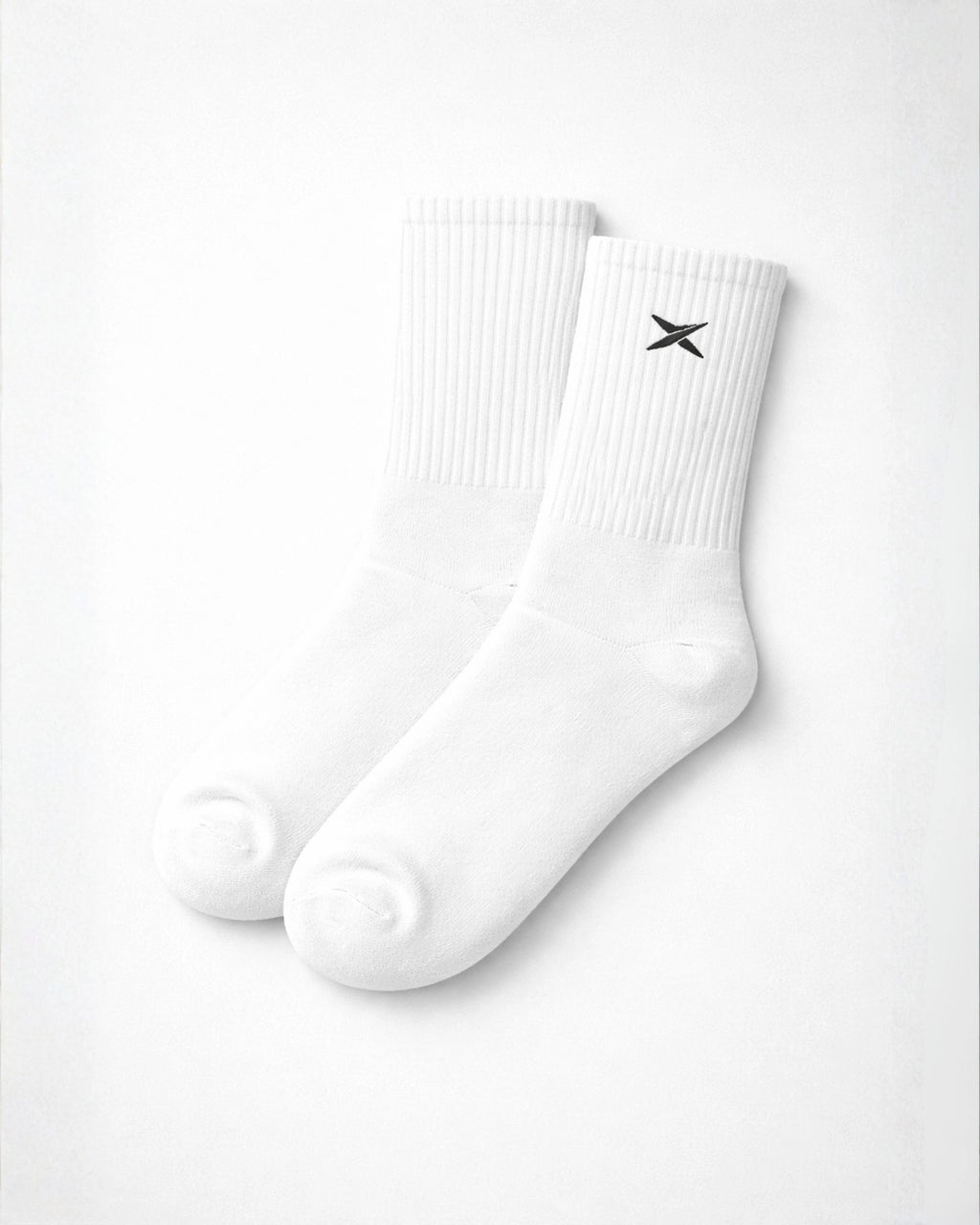 White Embroidered socks